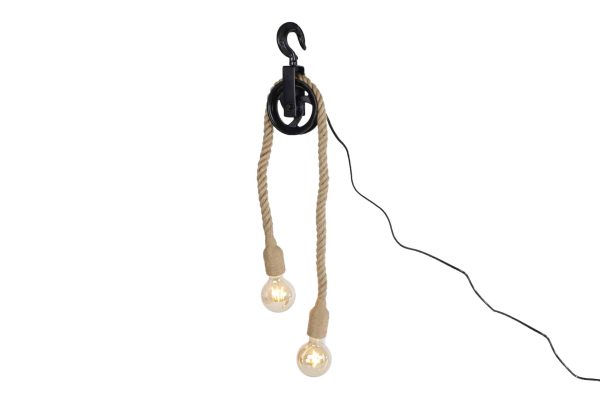 OPRUIMING Hanglamp katrol  touw 2-lichts