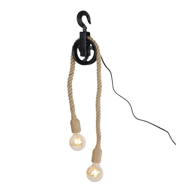 OPRUIMING Hanglamp katrol  touw 2-lichts