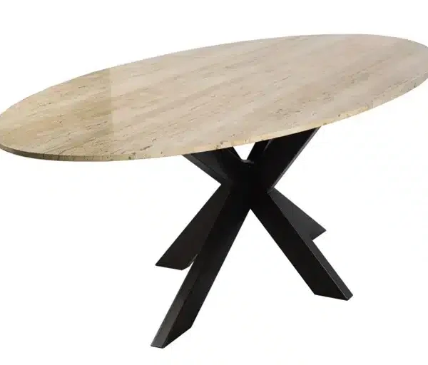 Richmond Interiors eettafel Avalon 230 cm ovaal travertin