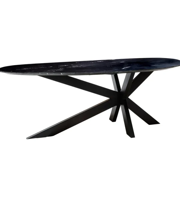 Richmond Interiors eettafel Trocadero 220x100x76 cm marmer zwart