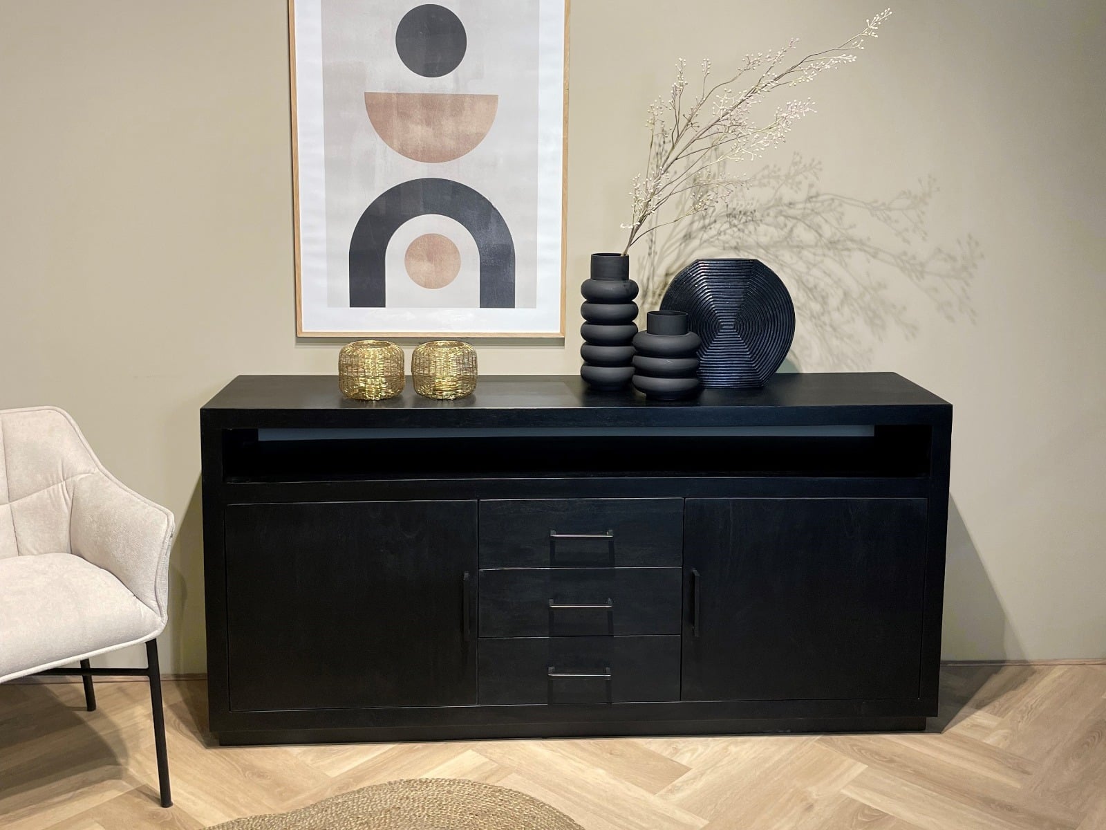 Livingfurn dressoir Jaxx Black 180cm