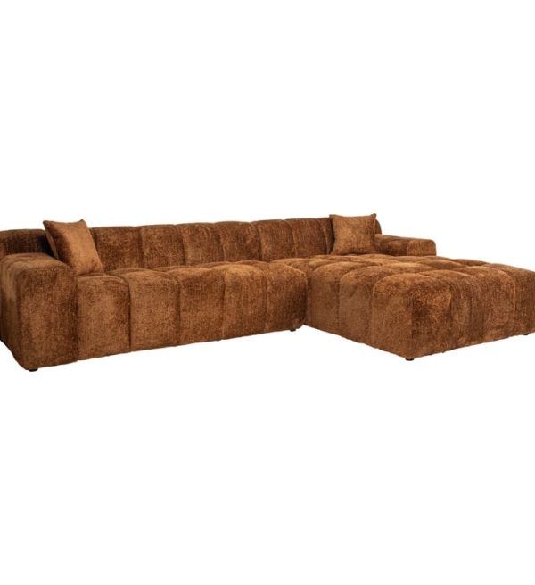 Richmond Interiors loungebank Cube 3 zits + lounge rechts oranje