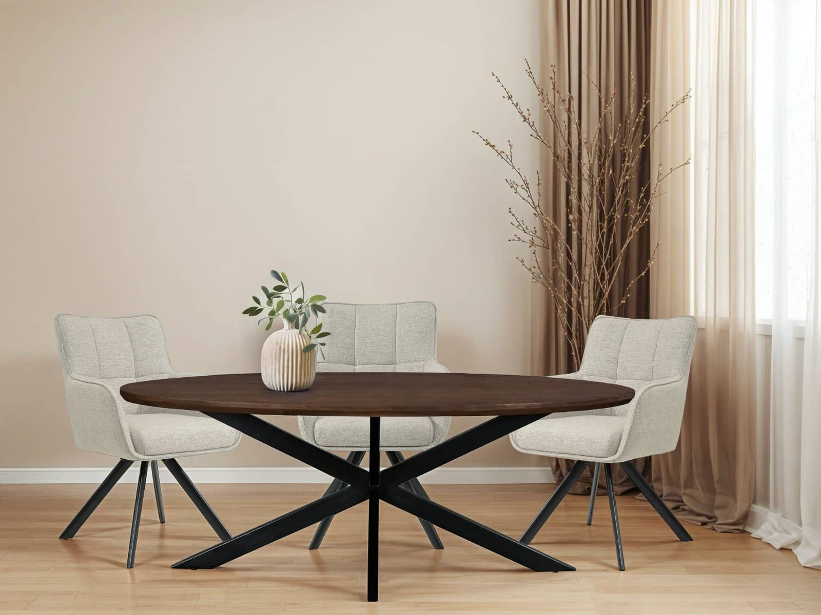 Livingfurn eettafel Jesper Oval Brown 210 cm