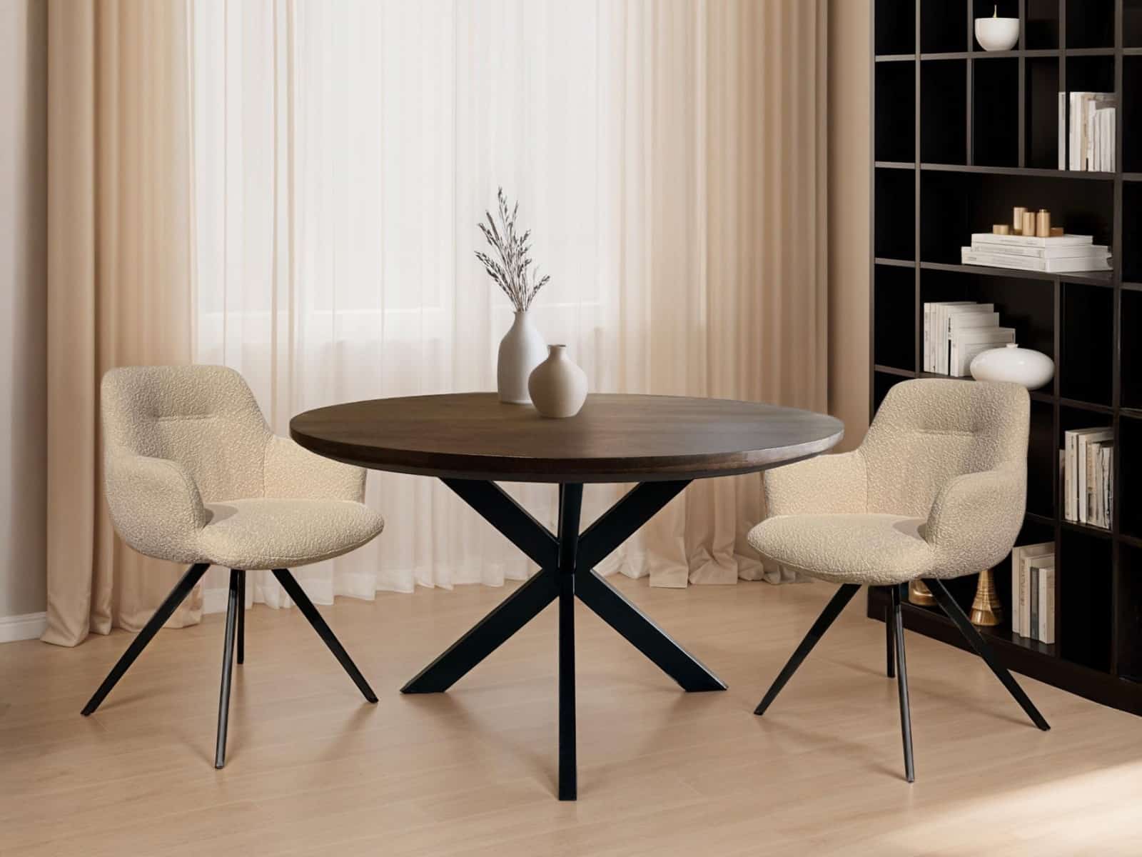 Livingfurn eettafel Jesper Round Brown 120cm
