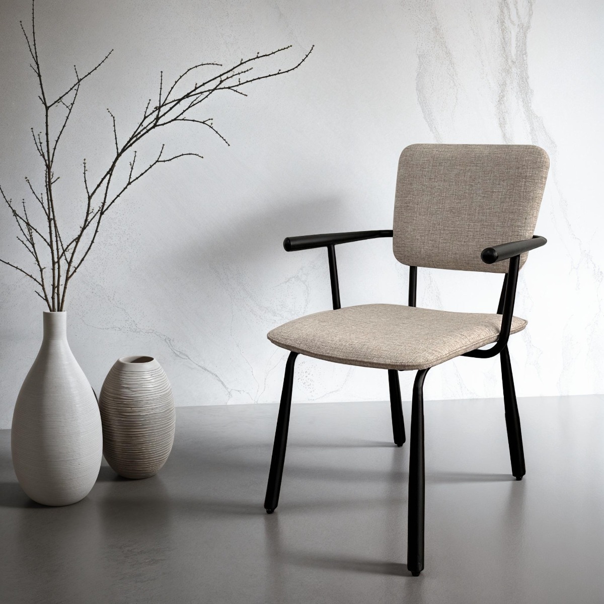 Livingfurn eetkamerstoel Brix Finn met arm Black