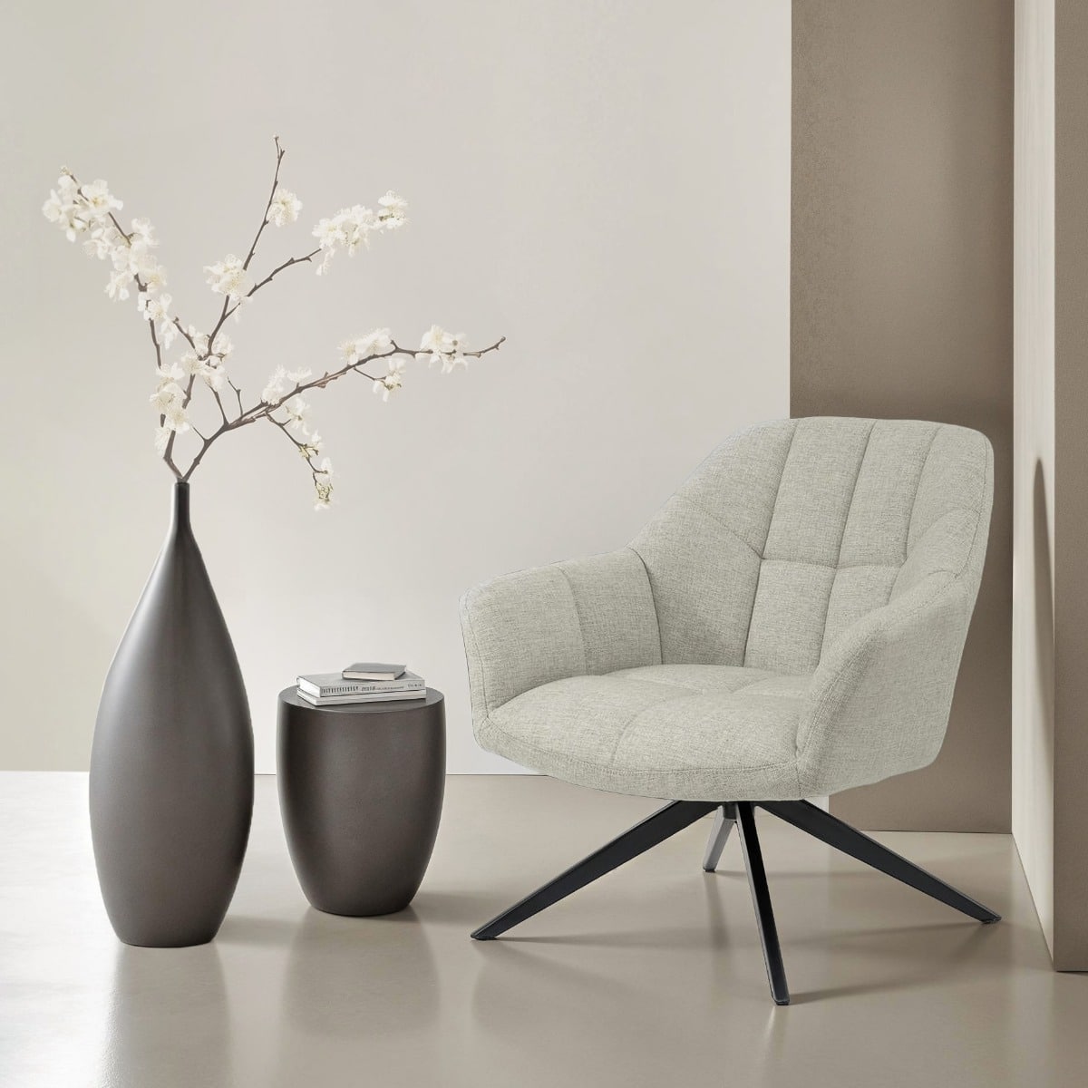 Livingfurn fauteuil Tom draaibaar met arm Sand