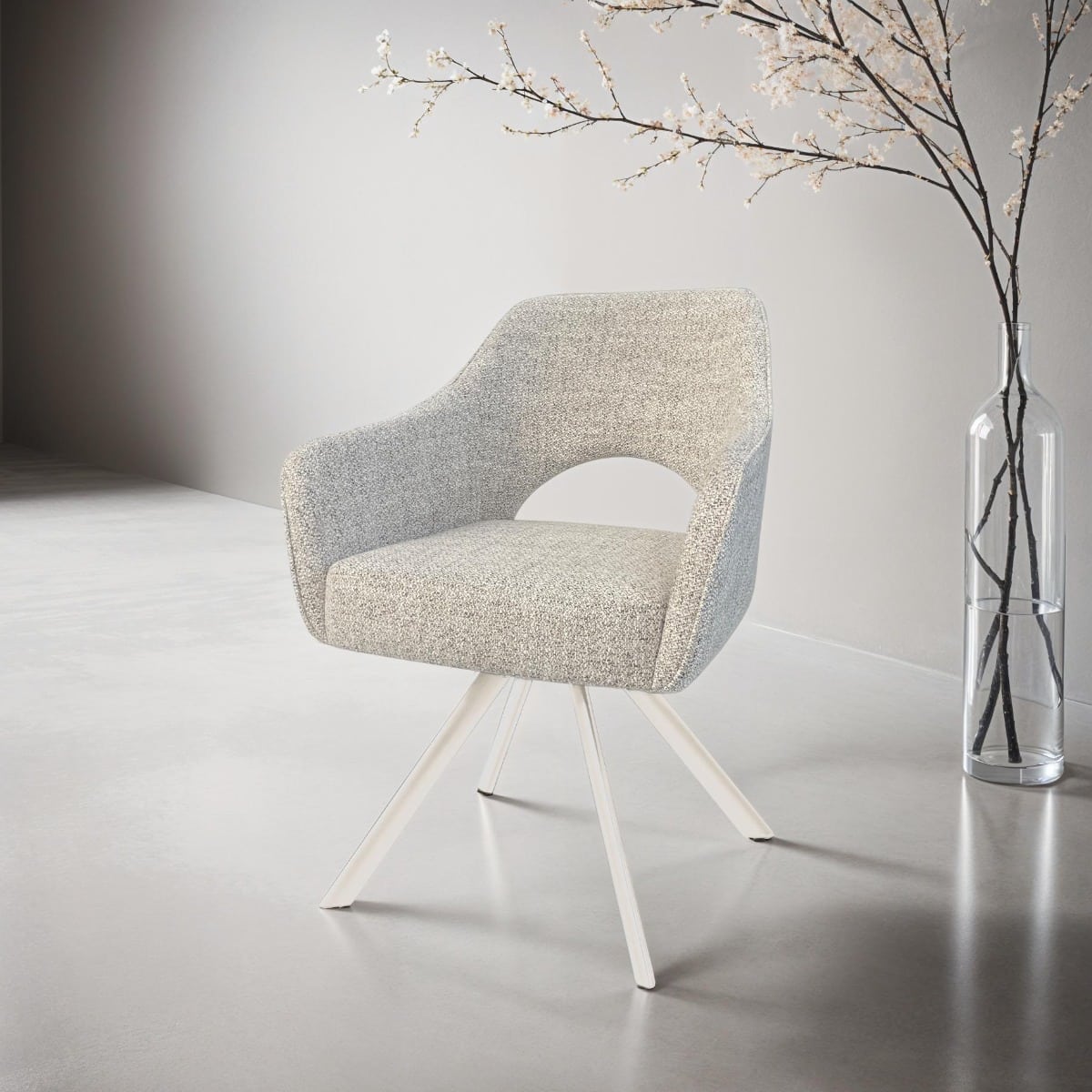 Livingfurn eetkamerstoel Helen draaibaar met arm Sand Natural