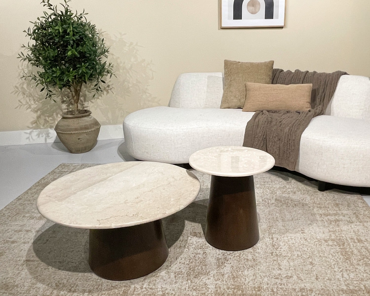 Livingfurn salontafel Brix Bottecino rond 75cm