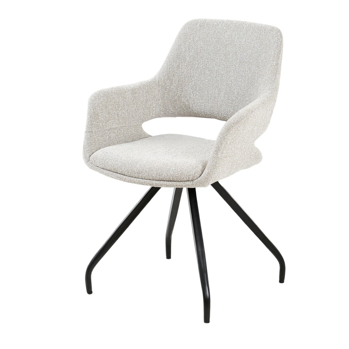 Livingfurn eetkamerstoel Capp draaibaar met arm Beige Lodge