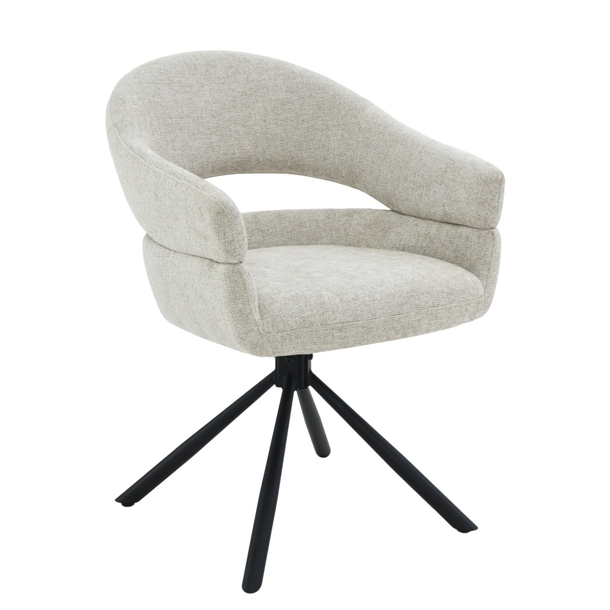 Livingfurn eetkamerstoel Linn draaibaar met arm Toffee