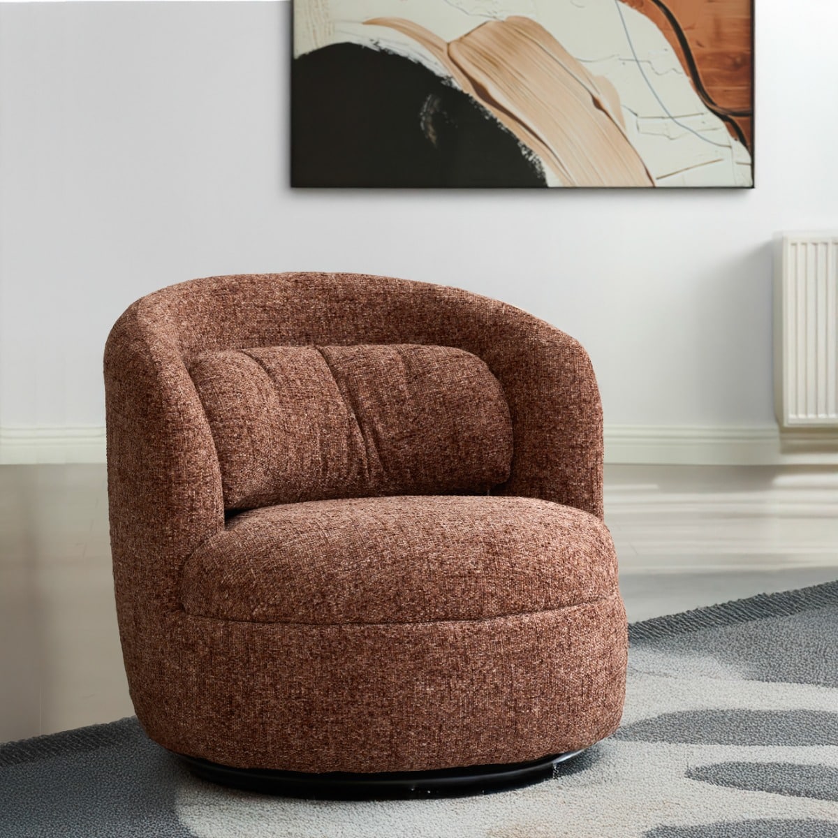 Livingfurn fauteuil Britt draaibaar met arm Bordeaux