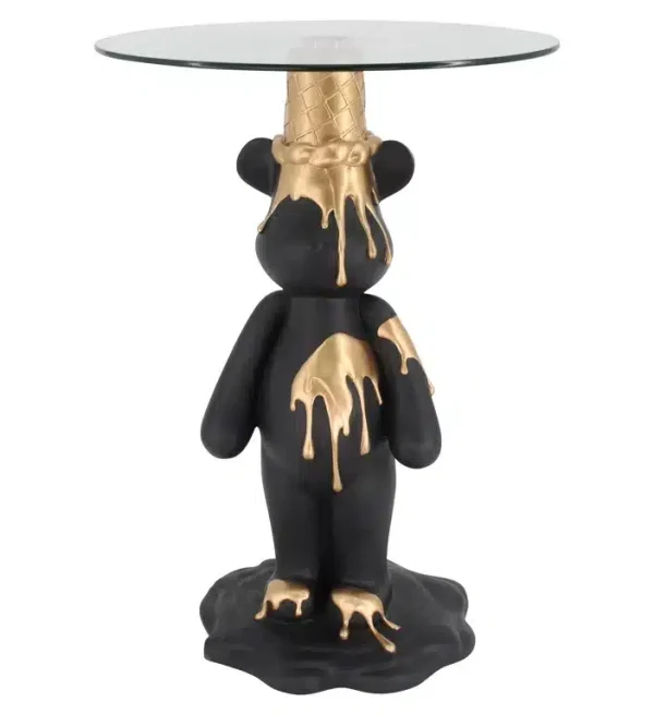 Richmond Interiors bijzettafel ice bear 48,5x48,5x69 cm glas