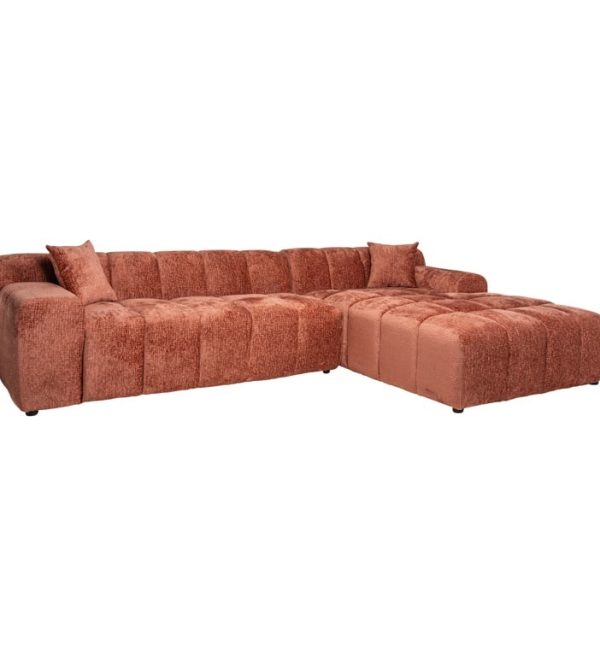Richmond Interiors loungebank Cube 3 zits + lounge rechts roze