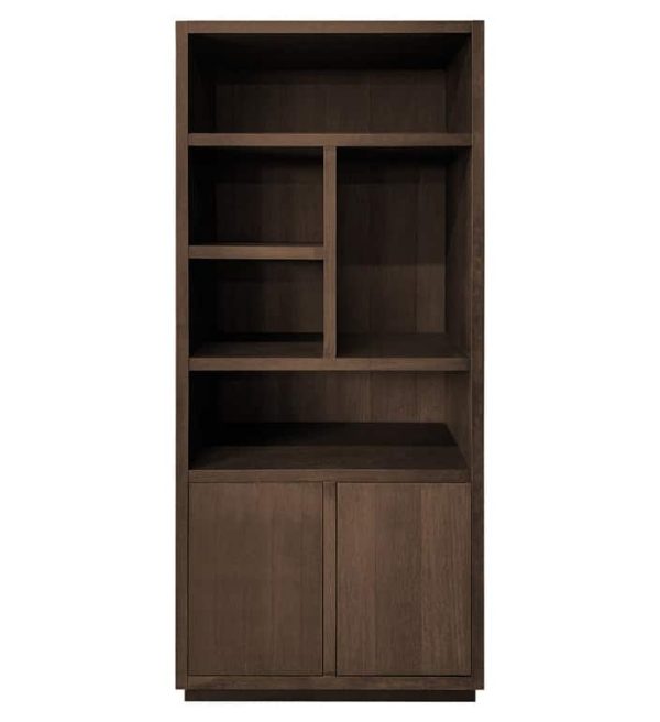 Richmond Interiors boekenkast Oakura bruin rechts 100x45x220 cm eiken