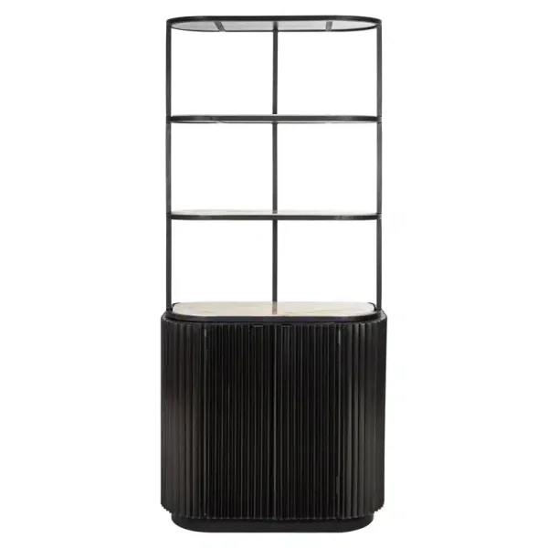 Richmond Interiors wandkast Hampton 91x40x199 cm travetin/ hout