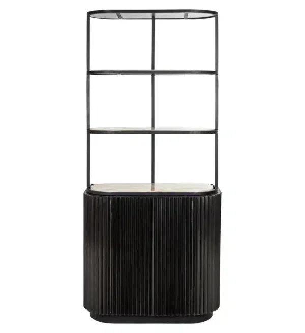 Richmond Interiors wandkast Hampton 91x40x199 cm travetin/ hout