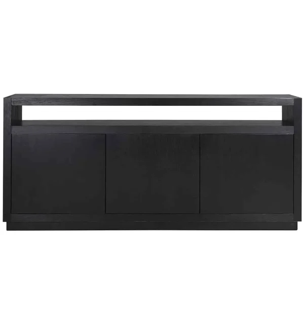 Richmond Interiors dressoir Oakura zwart 190x40x85 cm eiken