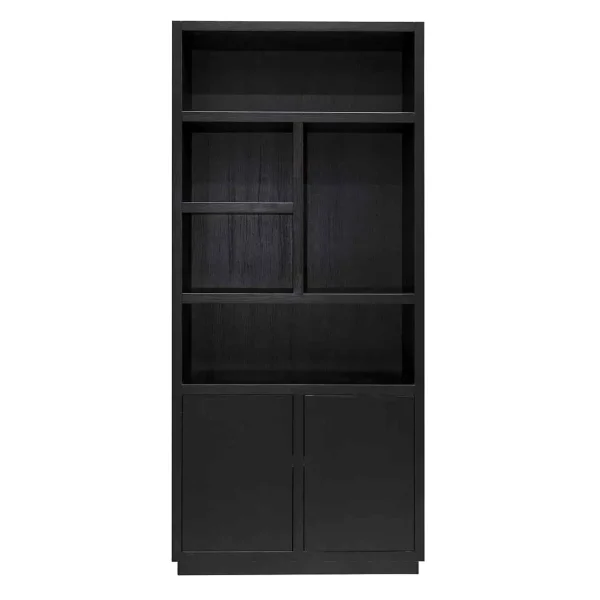 Richmond Interiors boekenkast Oakura rechts zwart 100x45x220 cm eiken