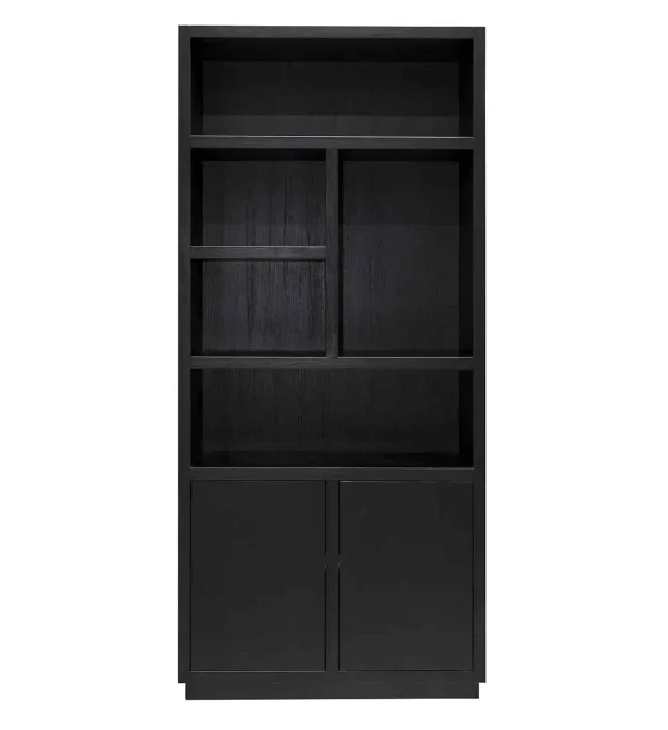 Richmond Interiors boekenkast Oakura rechts zwart 100x45x220 cm eiken
