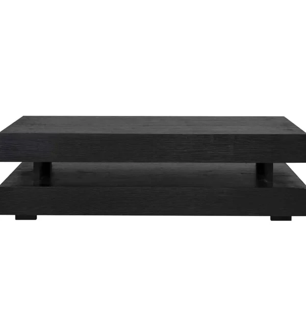 Richmond Interiors salontafel Oakura zwart 150x80x43 cm eiken