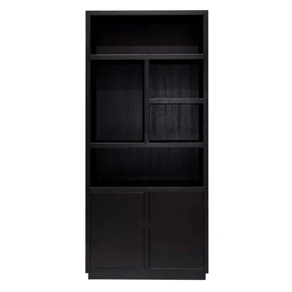 Richmond Interiors boekenkast Oakura links zwart 100x45x220 cm eiken