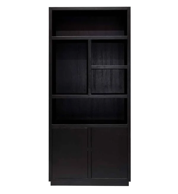 Richmond Interiors boekenkast Oakura links zwart 100x45x220 cm eiken