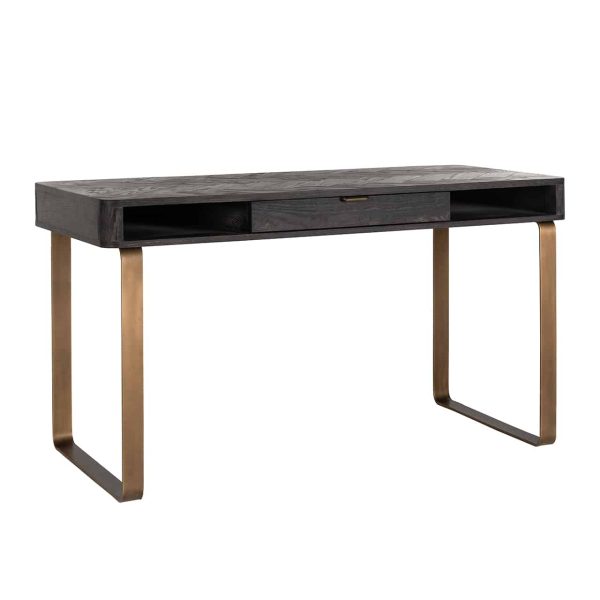 Richmond Interiors bureau Blackbone Brass 140x60x76,5 cm eiken