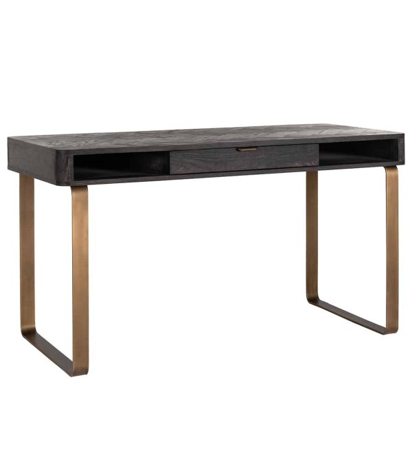 Richmond Interiors bureau Blackbone Brass 140x60x76,5 cm eiken