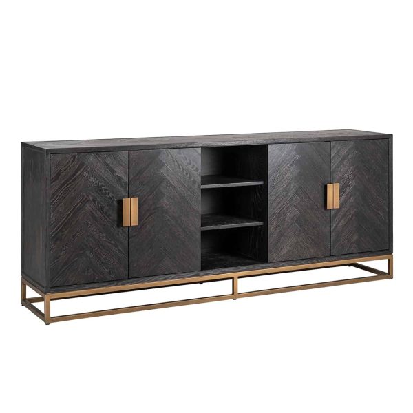 Richmond Interiors dressoir Blackbone Brass 225x45x91 cm eiken