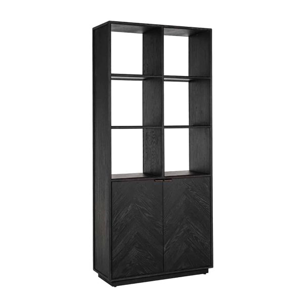 Richmond Interiors boekenkast Blackbone brass 100x40x220 cm eiken