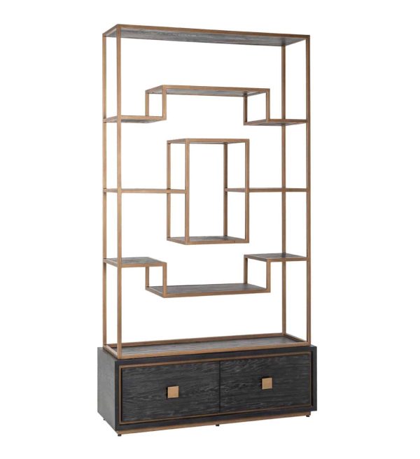 Richmond Interiors wandkast Hunter 120x40,5x220 cm eiken