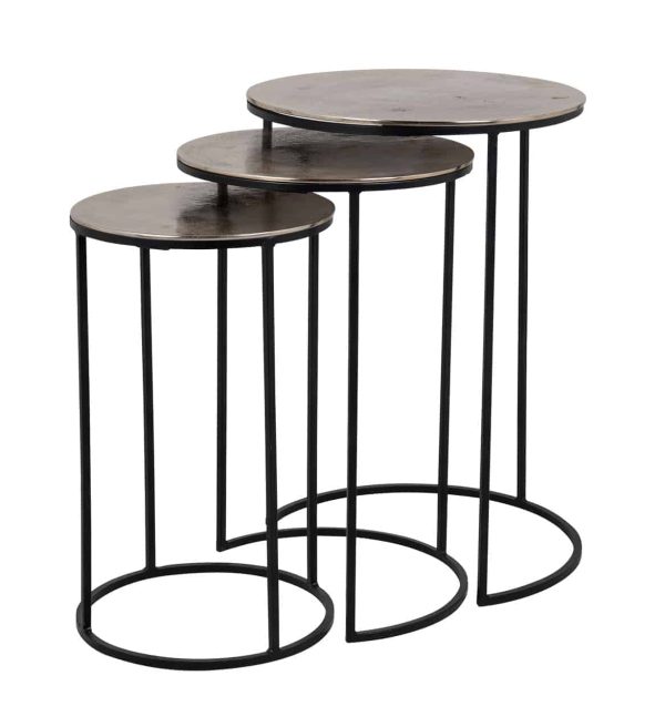 Richmond Interiors salontafel Nolan set van 3 aluminium