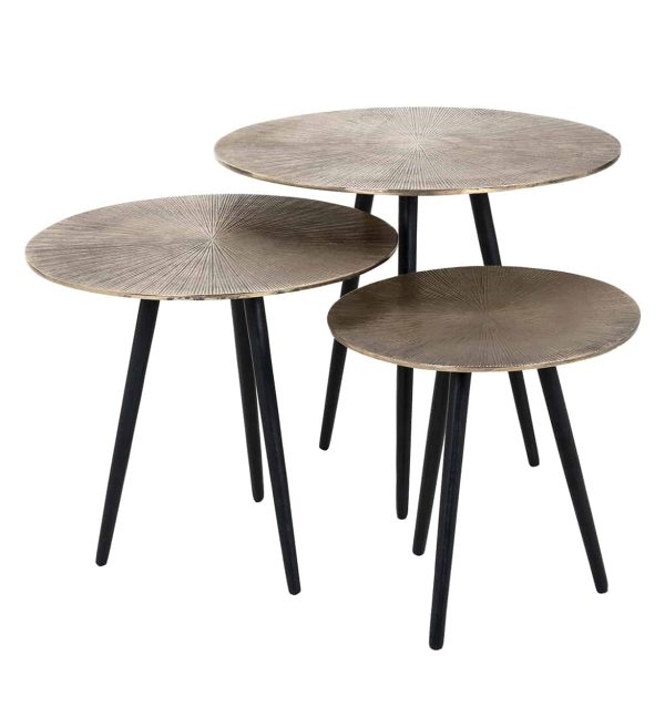 Richmond Interiors salontafel Vittorio set van 3 aluminium