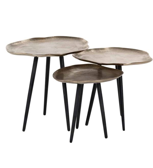 Richmond Interiors salontafel Volenta set van 3 aluminium