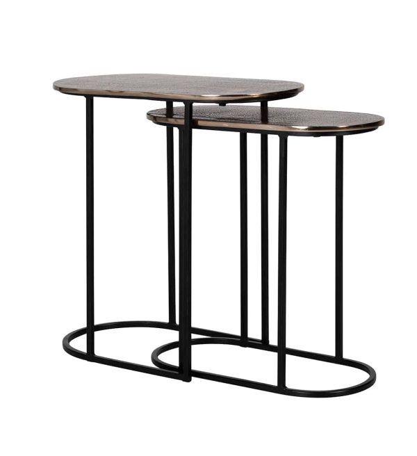 Richmond Interiors bijzettafel Chandon set van 2 aluminium