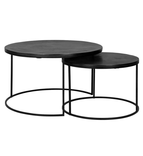 Richmond Interiors salontafel Bolder set van 2 aluminium