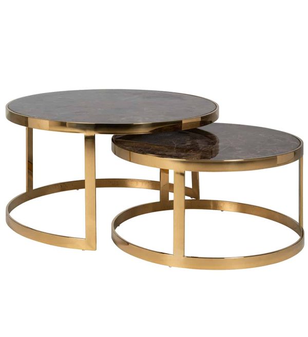 Richmond Interiors salontafel Conrad set van 2 marmer