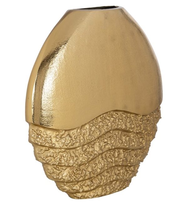 Richmond Interiors vaas 35x8x35 cm Roxy groot aluminium goud