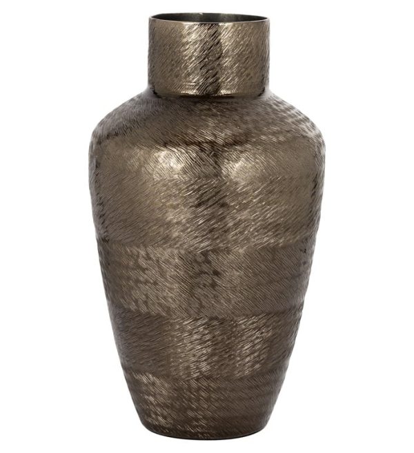 Richmond Interiors vaas 17x17x29 cm Joah klein aluminium bruin