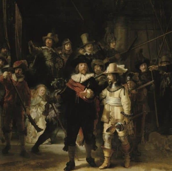 Schilderij Nightwatch glans aluminium