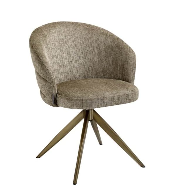 Richmond interiors eetkamerstoel Zendaya draaibaar met arm taupe