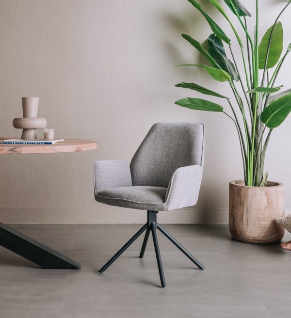 Tower Living eetkamerstoel Amaro draaibaar met arm grijs