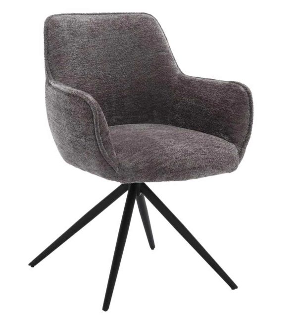 Tower Living eetkamerstoel Fondo draaibaar met arm grijs