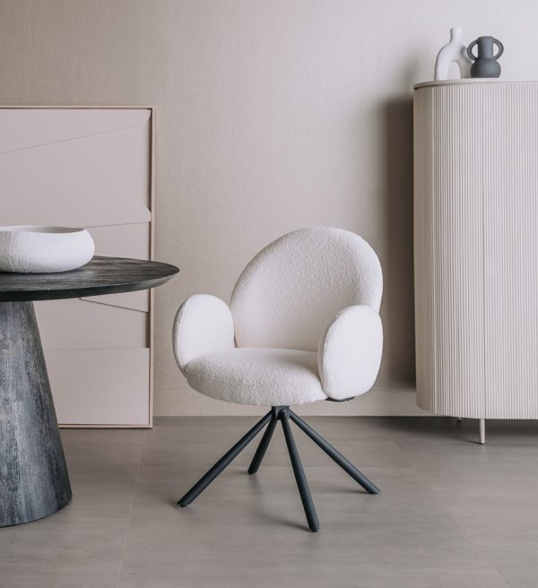 Tower Living eetkamerstoel Imola draaibaar met arm wit