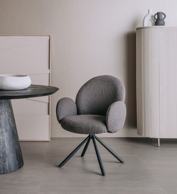 Tower Living eetkamerstoel Imola draaibaar met arm antraciet