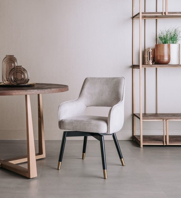 Tower Living eetkamerstoel Lenno draaibaar met arm beige