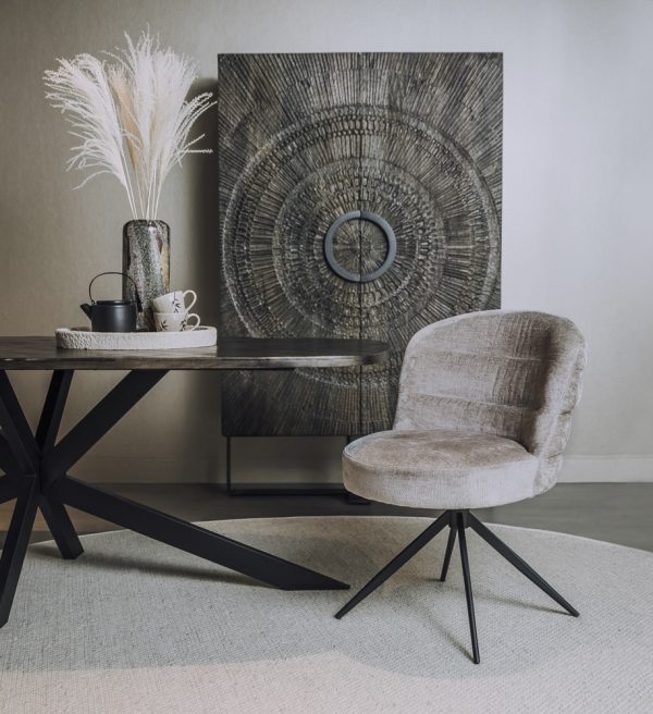 Tower Living eetkamerstoel Carro draaibaar grijs