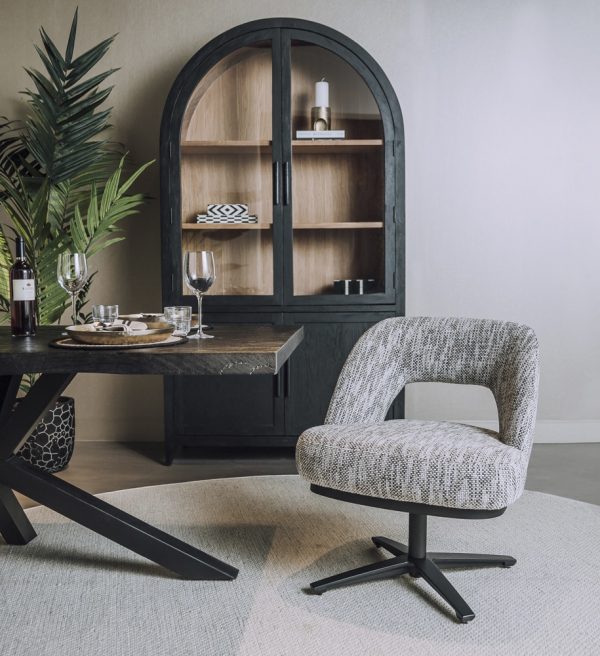 Tower Living eetkamerstoel Caldes draaibaar wit-grijs