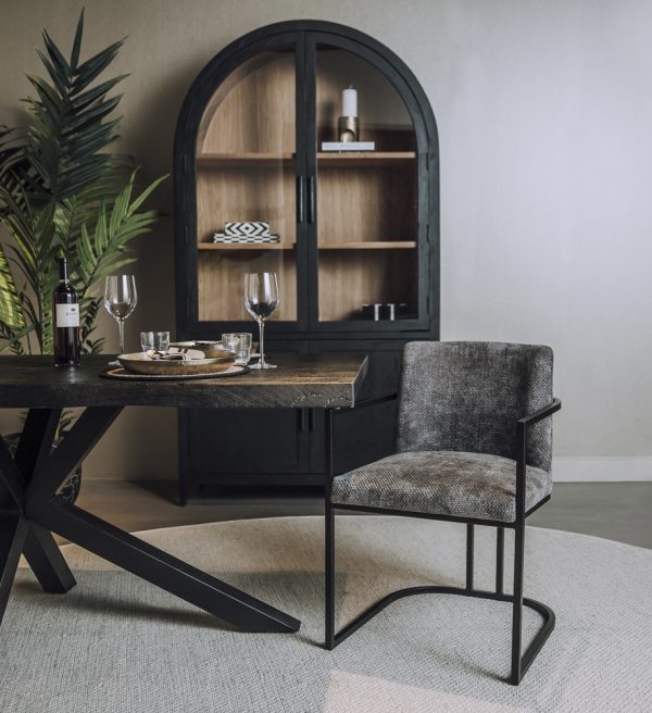 Tower Living eetkamerstoel Archi met arm antraciet