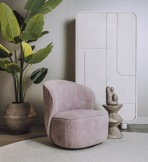 Tower Living fauteuil Belvi draaibaar oud roze